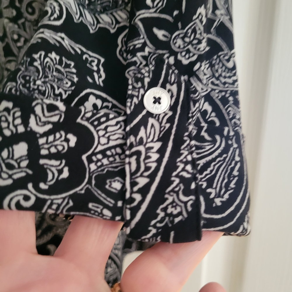Jones New York Black and White Paisley Blouse - Picture 2 of 3